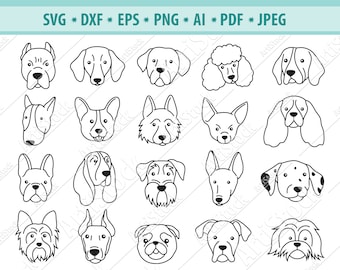 Pink Poodle Brown Labrador Print and Cut File dxf Puppies SVG jpg and Dalmatian Dog Bow Clipart png Silhouette Stencil Frenchie