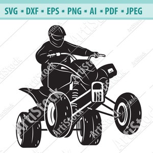 ATV Svg, 4 Wheeler Svg, Atv Motocross Svg, Quad Bike Svg, ATV Clipart, Atv offroad Svg, Quad Riding Svg, Cricut file, Extreme sport Png, Eps