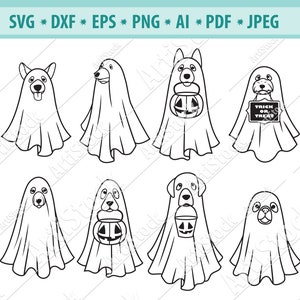 Сute perro fantasma svg, Halloween Svg, Puppy Svg, Boo svg, Ghosts svg, Ghost Silhouette, Ghost puppy clipart, Spooky dogs Svg, Silhouette, Eps
