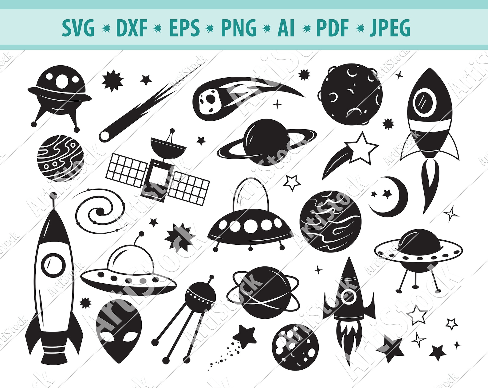 Space Svg Bundle Cartoon Space Svg Svg Earth Svg Etsy