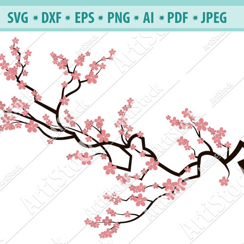 Spring Cherry Blossom and Branch SVG Cut File - Etsy UK