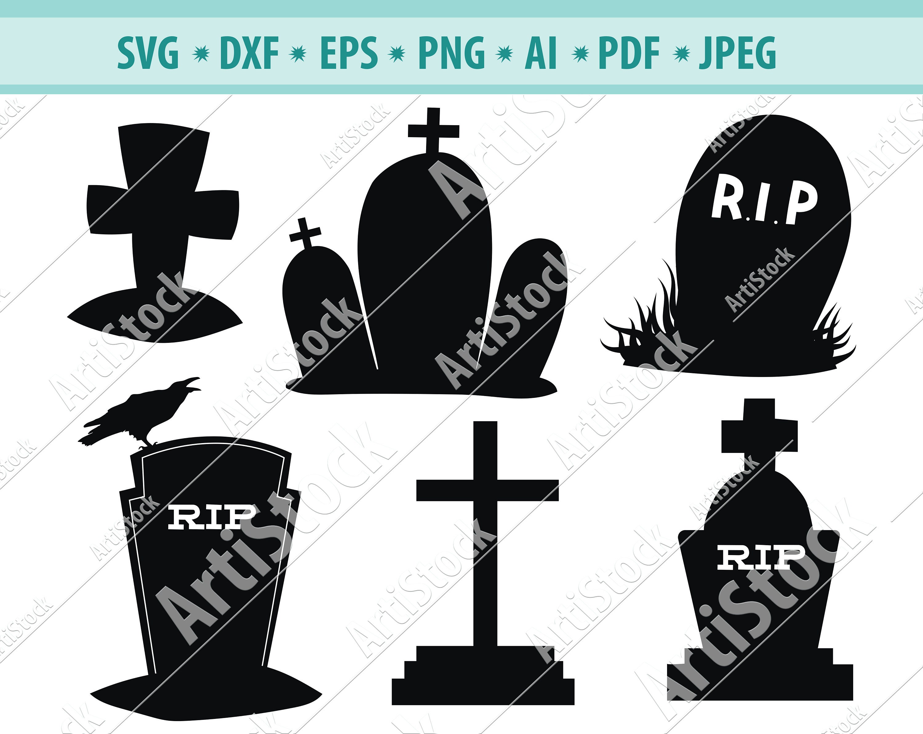 Rip Tombstone Silhouette Clip Art