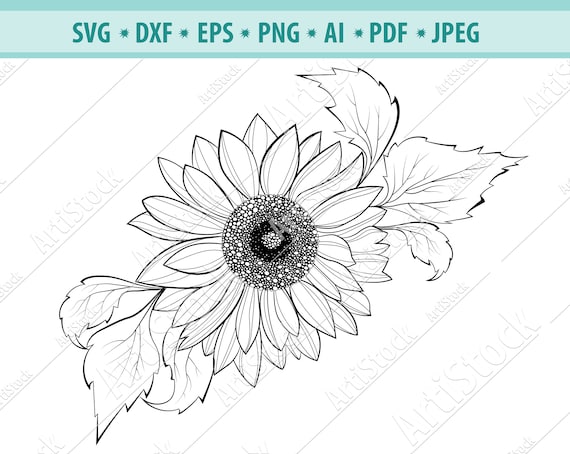 SunFlower Svg Girasol Silueta Girasol Escobánz Girasol Forma - Etsy México