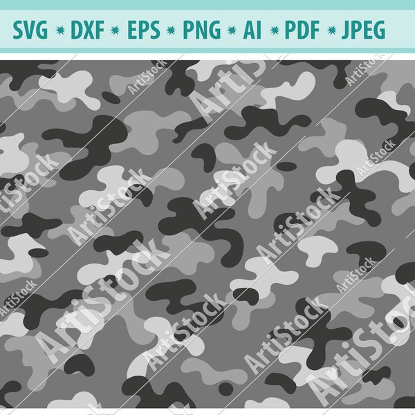 Camouflage svg, Camouflage Patterns svg, Gris camouflage Svg, Chasse svg, Camouflage Militaire Svg, Svg Fichier pour CriCut, Jpg, Png, Dxf, Eps