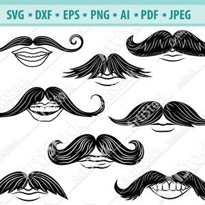 Mustache SVG, Moustache Cutting File, Gentleman clipart, Moustach svg files, Mustache with mouthe Svg, Mustache silhouette, Svg cutting file