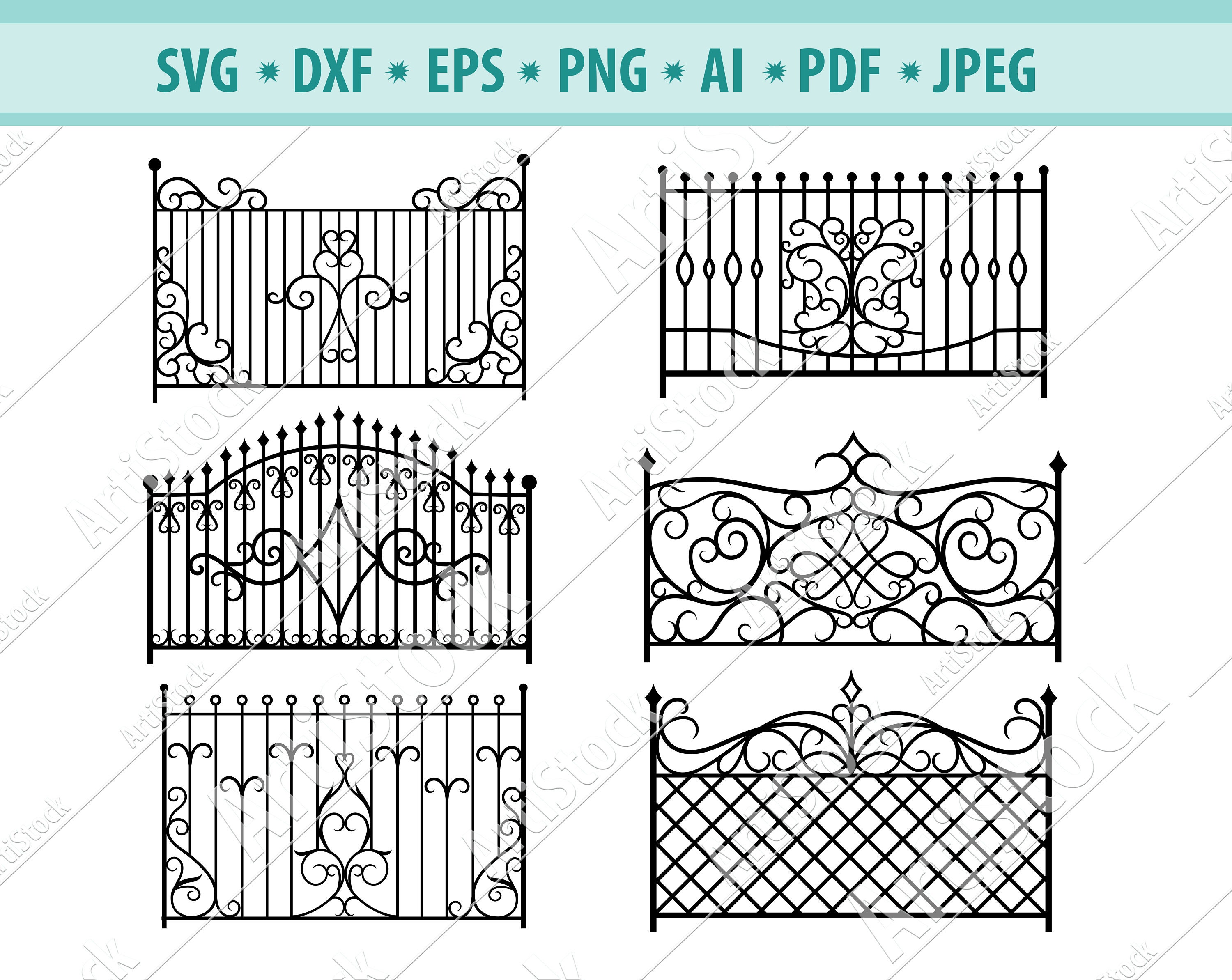 Fences Svg Bundle Fences Svg Iron Fences Svg Fence clipart Etsy México