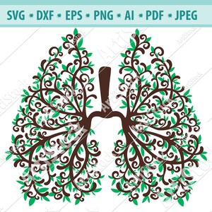 Menschliche Lunge svg, Lunge blumig, menschliche Lunge Silhouette, menschliche Lunge Vektor, Clipart .Svg .Png .Eps .Dxf .Pdf, Cricut Silhouette, geschnitten Datei,