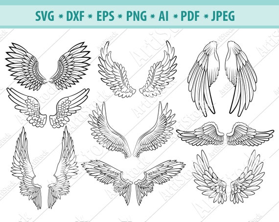 Download Wings Svg Angel Wings Svg Wings Bundle Wings Cricut Svg Etsy