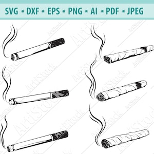 Cigarettes Svg fichier, Cigarette svg, Clipart cigarette, Silhouette de cigarette, Fumer svg, Smoke svg, Cigare de luxe Svg, Nicotine Svg, Vector