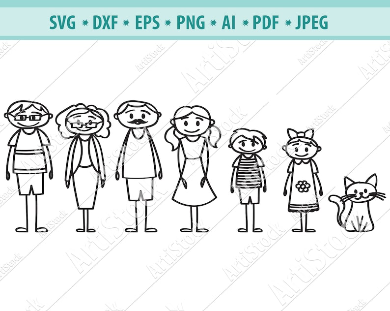 Download Stick family svg bundle stick family cut files stick ...