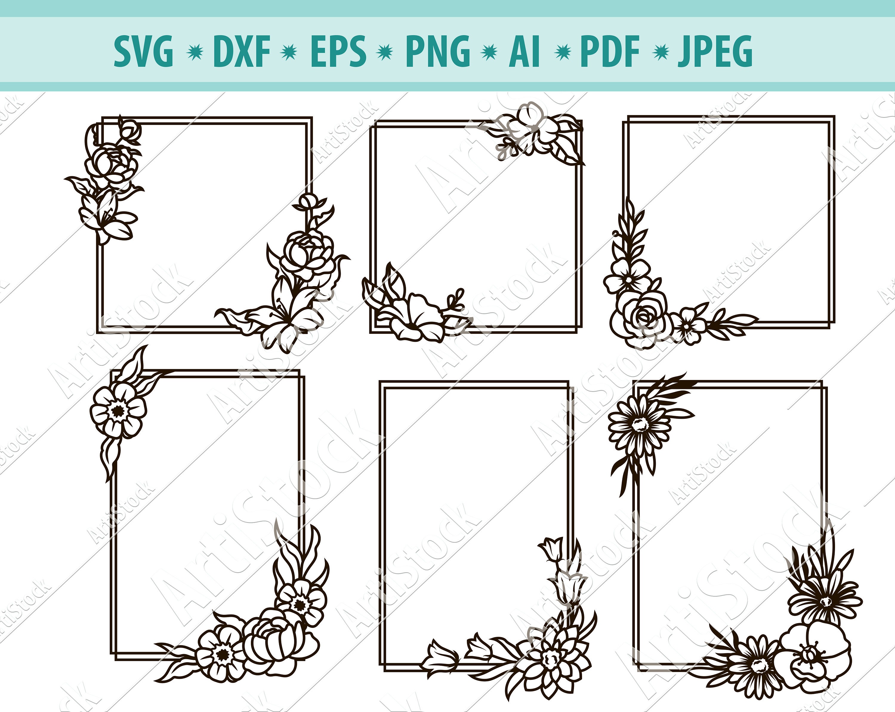 Free Free 251 Square Flower Frame Svg SVG PNG EPS DXF File