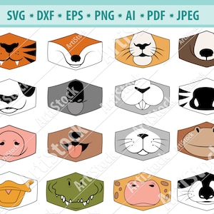 Animal faces Svg, Face mask Svg, Funny pets mouth Svg, Emoji svg, Animal mouth svg, Face clipart, Smiling face Png, Cat mouth Svg, Cricut