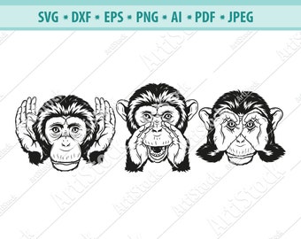 新品未開封 Wild Wise Apes 3rd world Wild Three Wise Monkeys – Arte Attic