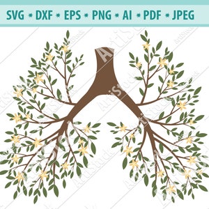 Menschliche Lunge Svg, Lunge Svg Flowery, Menschliche Lunge Silhouette, Menschliche Lunge Vektor, Clipart. Svg. Png. Eps. Dxf. Pdf, Cricut Silhouette, Cut File,