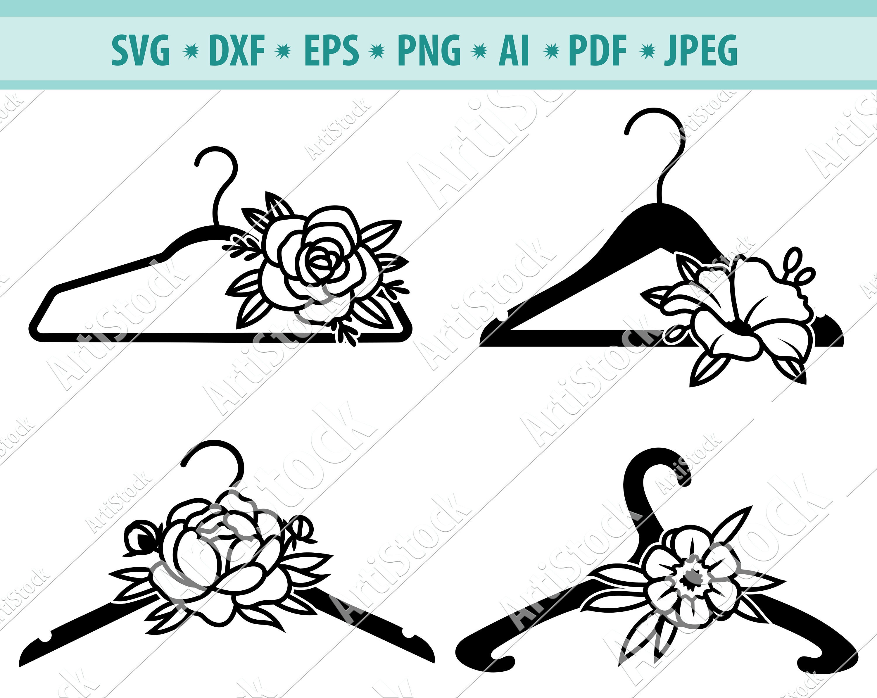 Hangers Svg Hangers Floral Svg Clothes Hangers Svg Hangers Etsy Australia