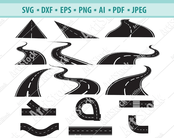 Download Road Svg Highway Svg Bending Svg Curved Road Svg Asphalt Etsy