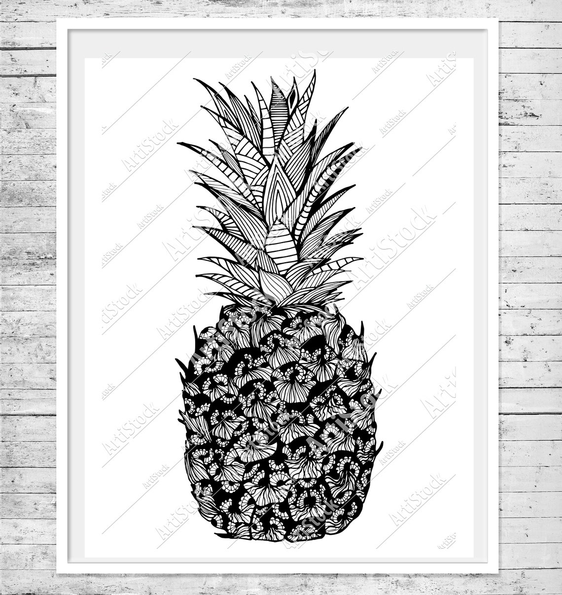 Set Pineapples Svg. Pineapple Zentangle Print. Vector Etsy