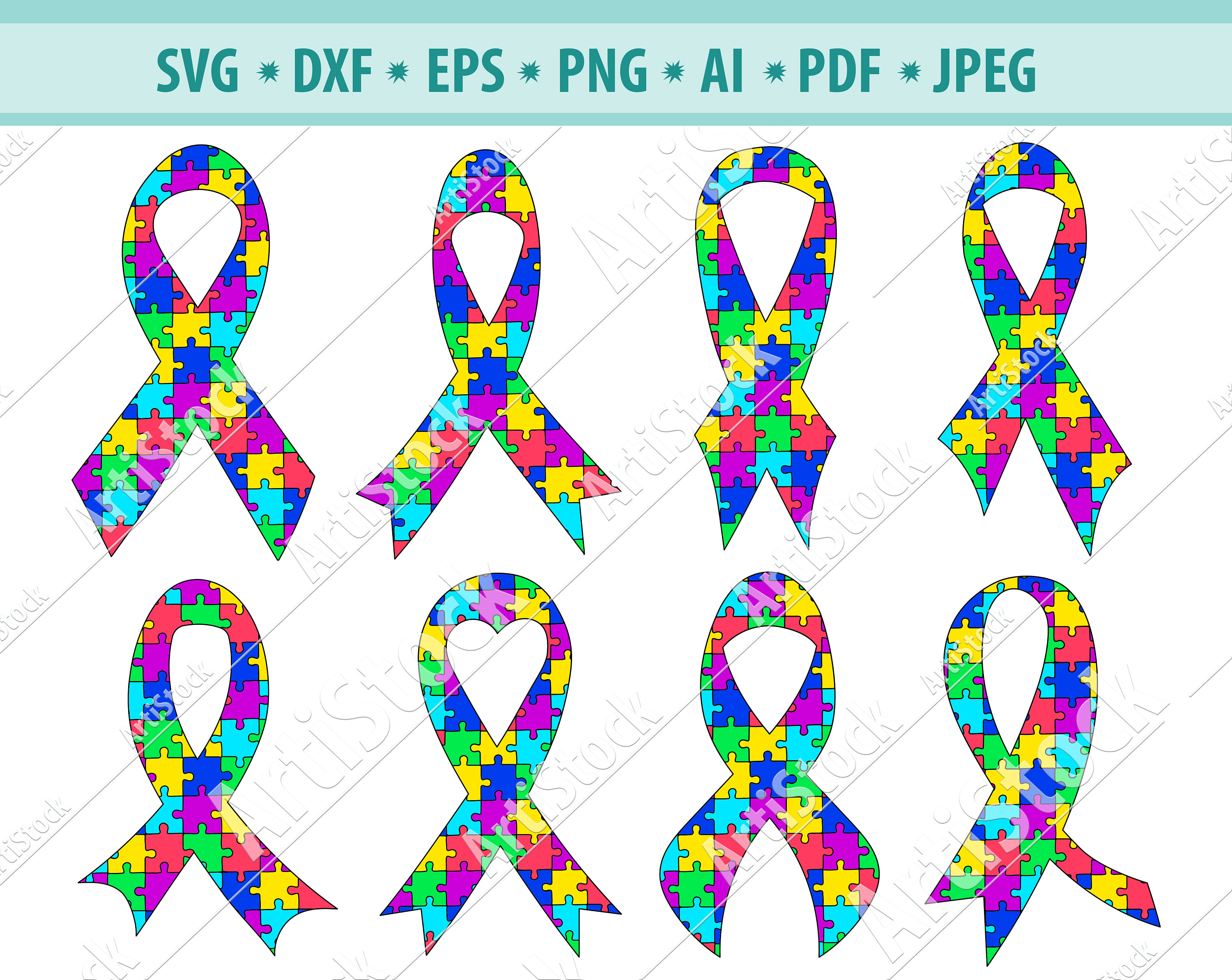 Autism Awareness Ribbon svg Autism svg Autism Puzzle svg | Etsy