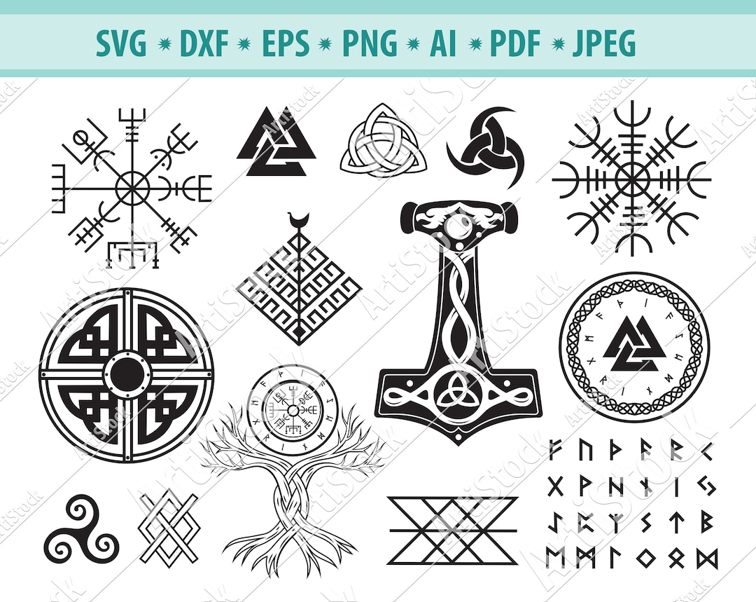 Viking Symbol Svg, Nordic Viking Svg, Yggdrasil Svg, Vegvisir Svg