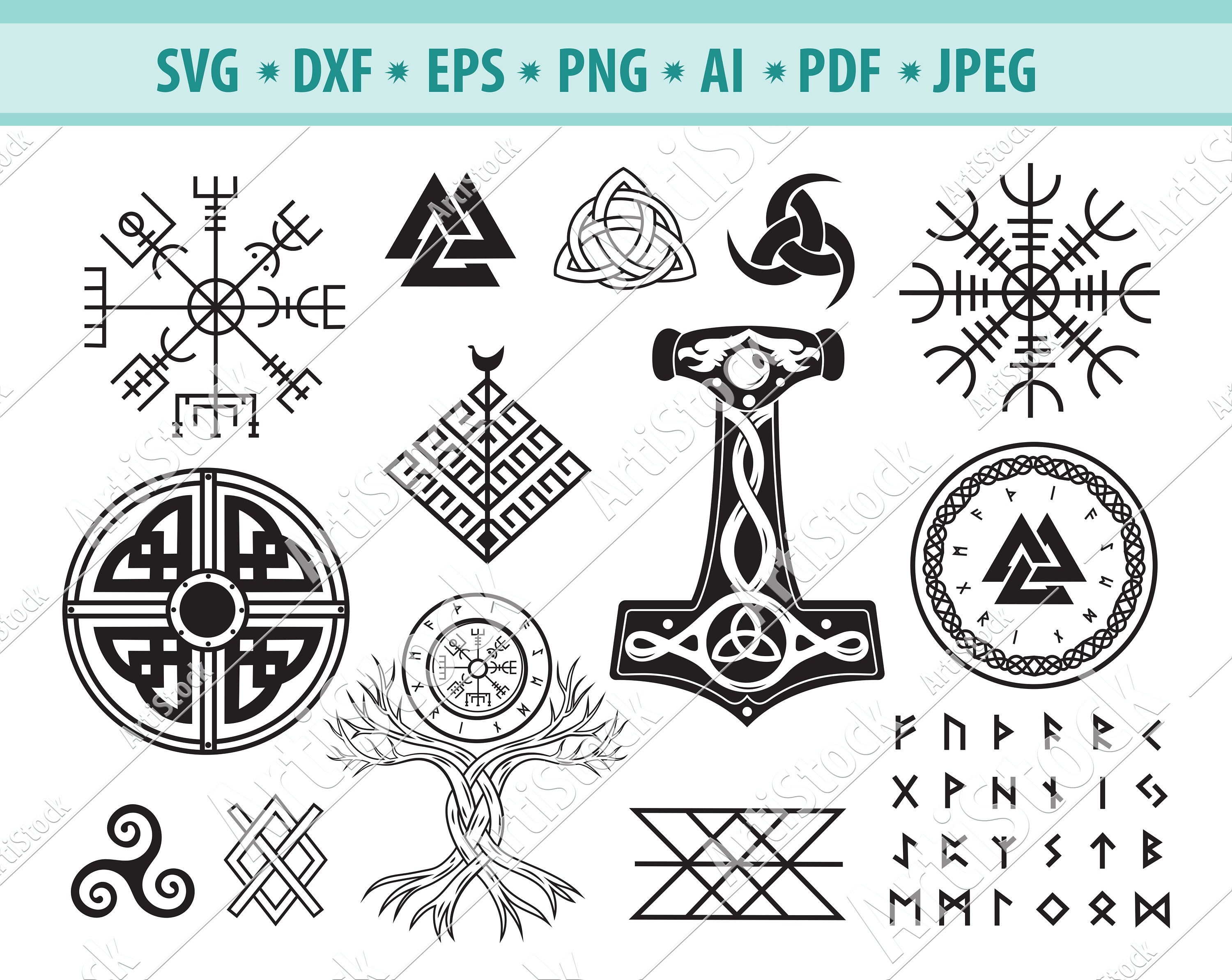 Viking symbol Svg Nordic Viking Svg Yggdrasil Svg Vegvisir Etsy