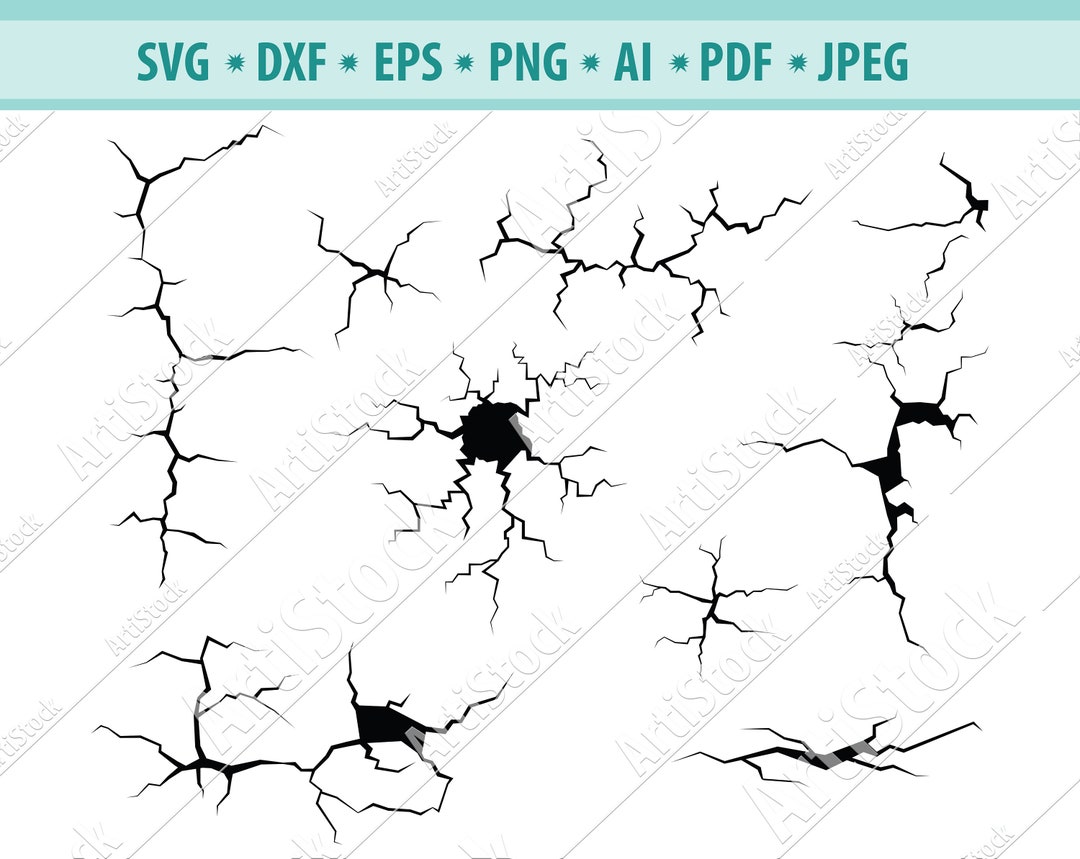 Cracks Digital Clipart, Cracks Svg, Lightning SVG Instant Download ...