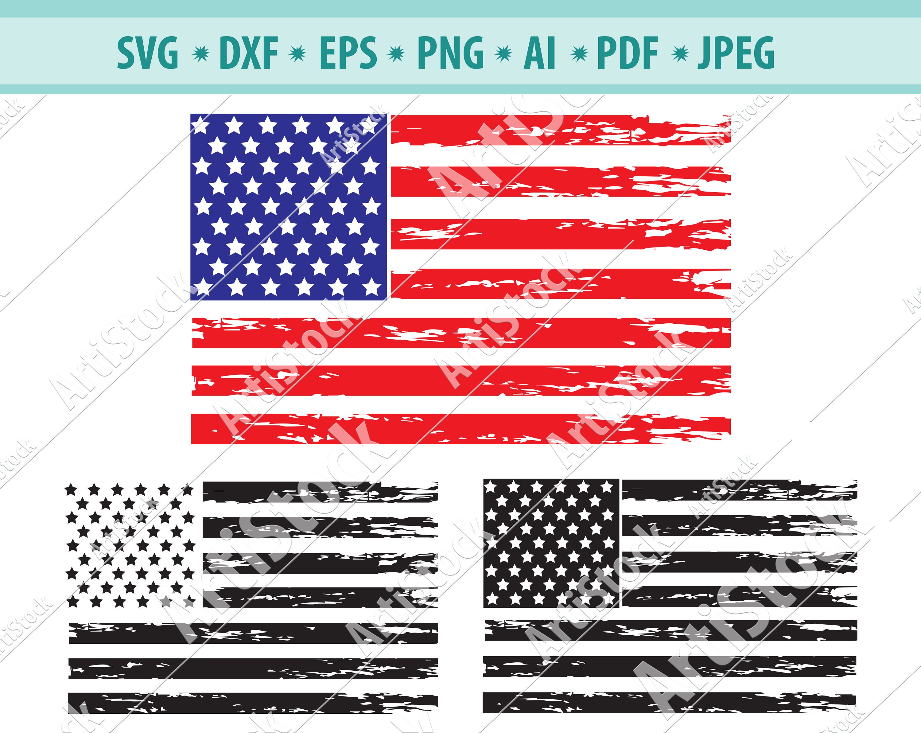 Download Us Flag Svg Distressed Flag Svg Us Flag Clipart American Etsy