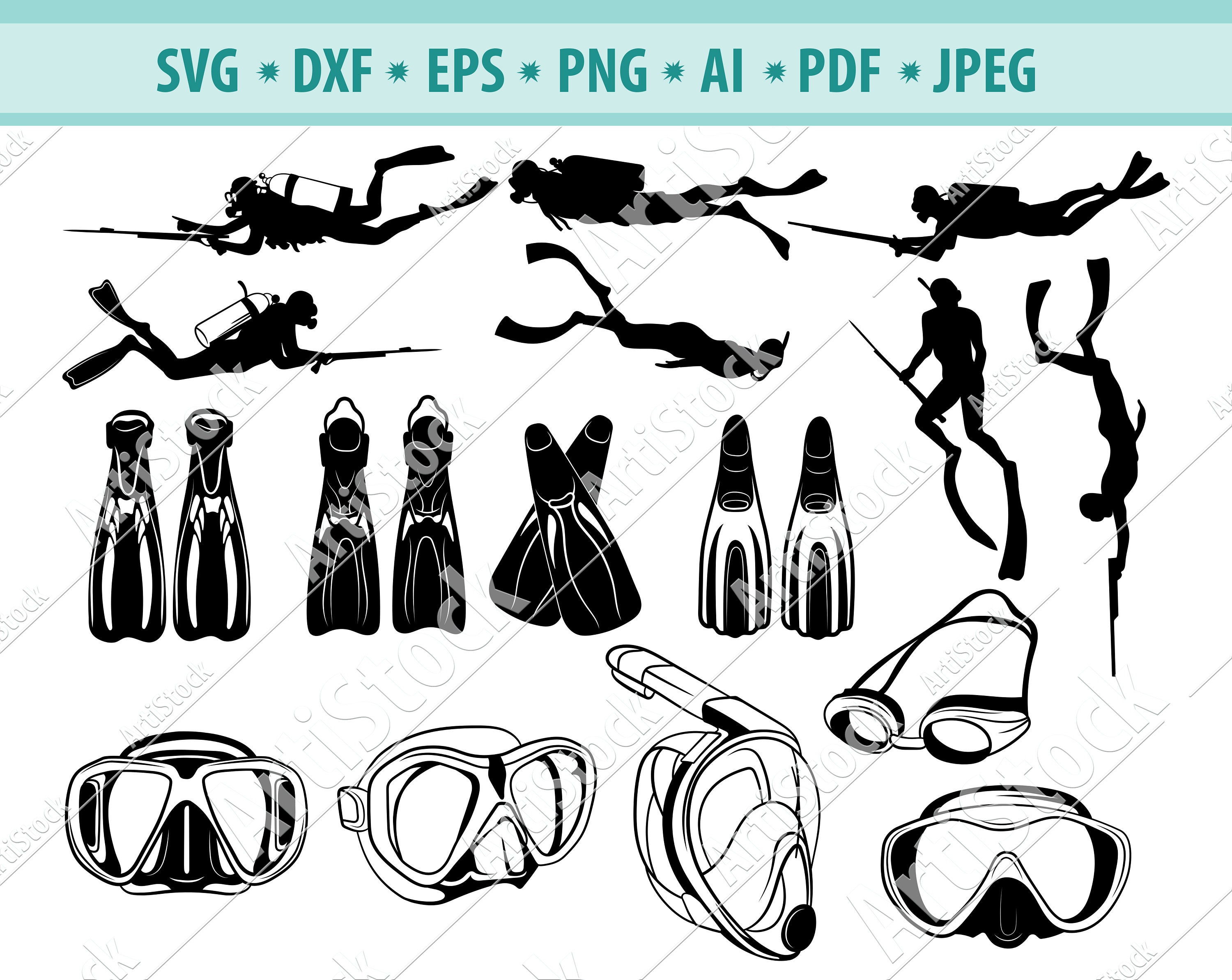 Scuba Diving SVG Files Water Sport Svg Diver Svg Diving Etsy UK