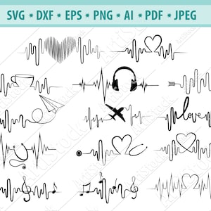 Heartbeat svg | Gezondheidszorg svg | Stethoscoop svg | Pulse svg | Silhouet | Vector | Clipart | SVG | PNG | EPS | DXF | PDF | Cricut | Knippen van bestand