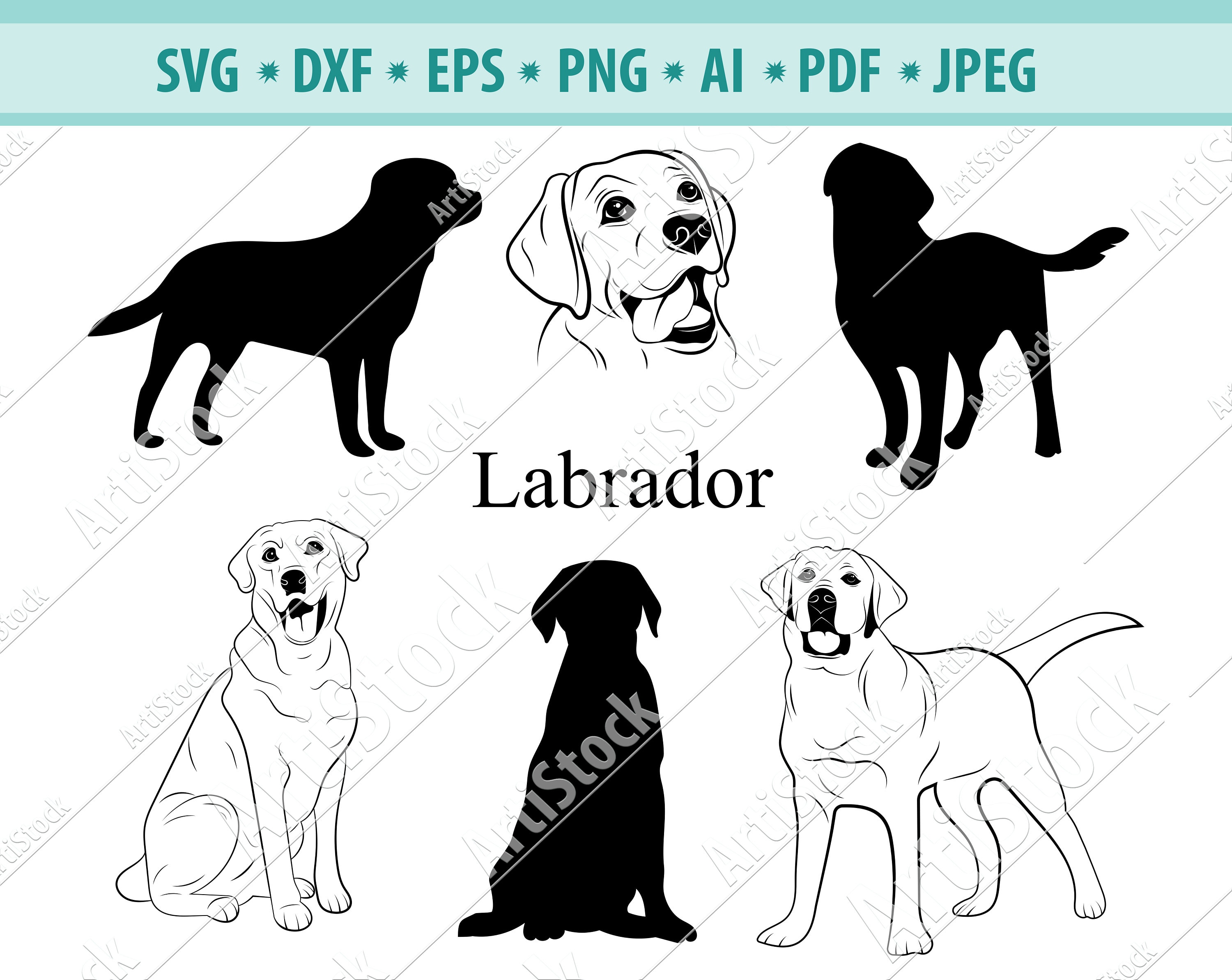 Download Labrador Svg Labrador Silhouettes Labrador Dog Svg Digital Etsy