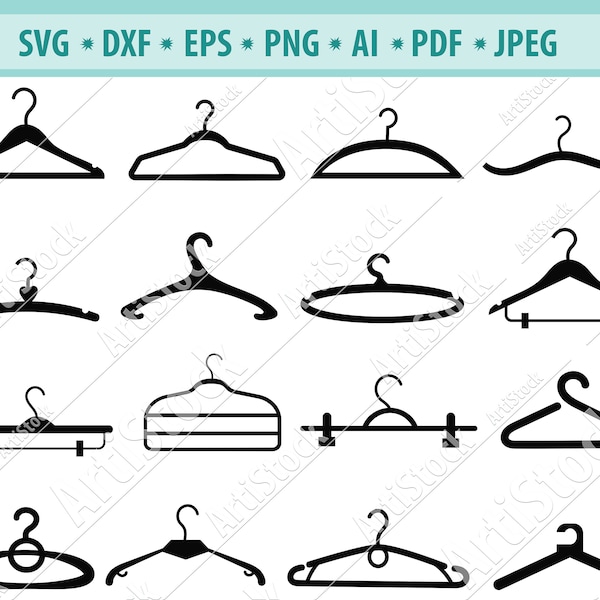 Hangers Svg, Clothes hangers svg, Closet Svg, Wardrobe Svg, Fashion hangers svg, Files for Cricut, Cut Files For Silhouette, Dxf, Png, Eps