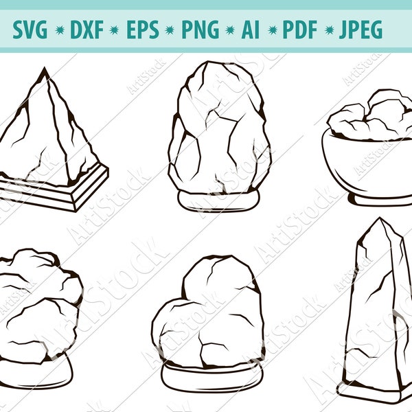 Salt lamp Svg File, Natural crystal svg, Himalayan salt lamps Svg, Salt Stone Svg, Halotherapy svg, Lamp clipart, Healing lamps Svg, Cricut