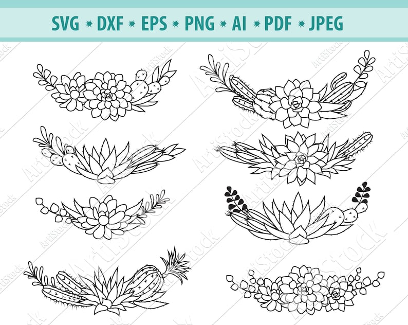 Download Cactus Borders SVG Cactus SVG file Cactus Frame svg | Etsy