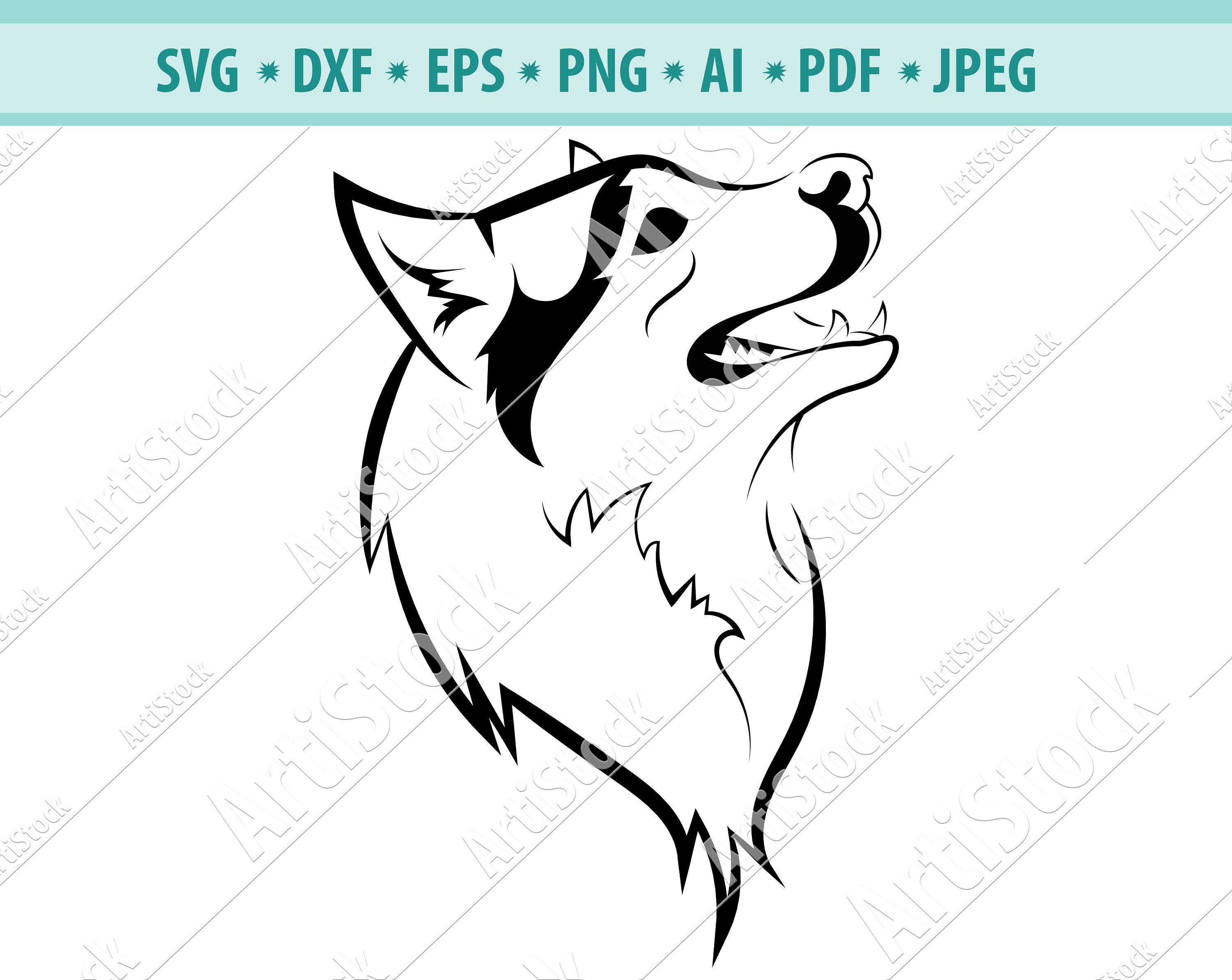 Husky SVG Dog SVG Cut File Use with Silhouette Studio | Etsy