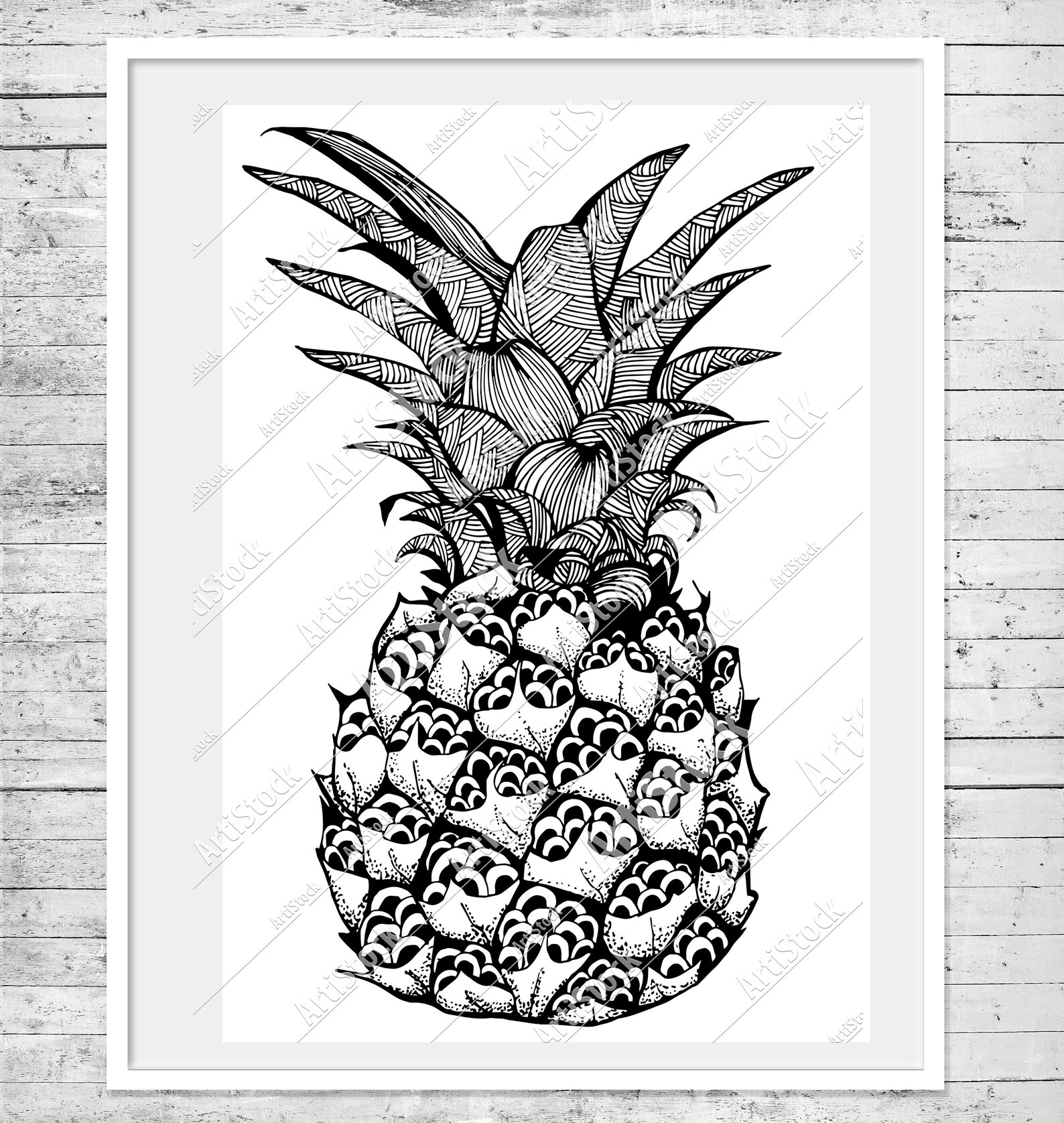 Set Pineapples Svg. Pineapple Zentangle Print. Vector Etsy