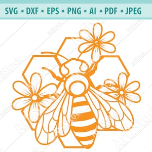 Bee SVG, Queen Bee Svg, Honey Svg, Logo Bee, Clipart Bee, Honeycomb Svg, Plik Bee dla Cricut, Plik Cut dla sylwetki, Dxf, Png, Eps, Wektor