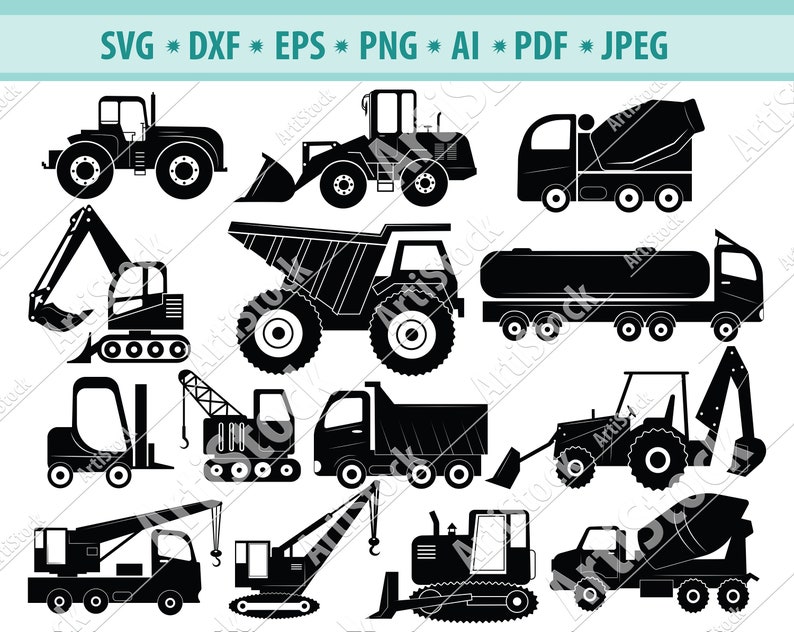 Construction Trucks SVG Trucks Bundle SVG Construction | Etsy