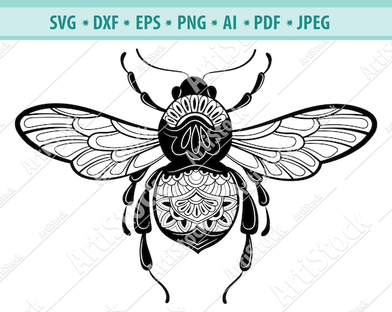 Download Bee Mandala Svg Bee Svg Files Bee Clipart Bee Cut Files | Etsy