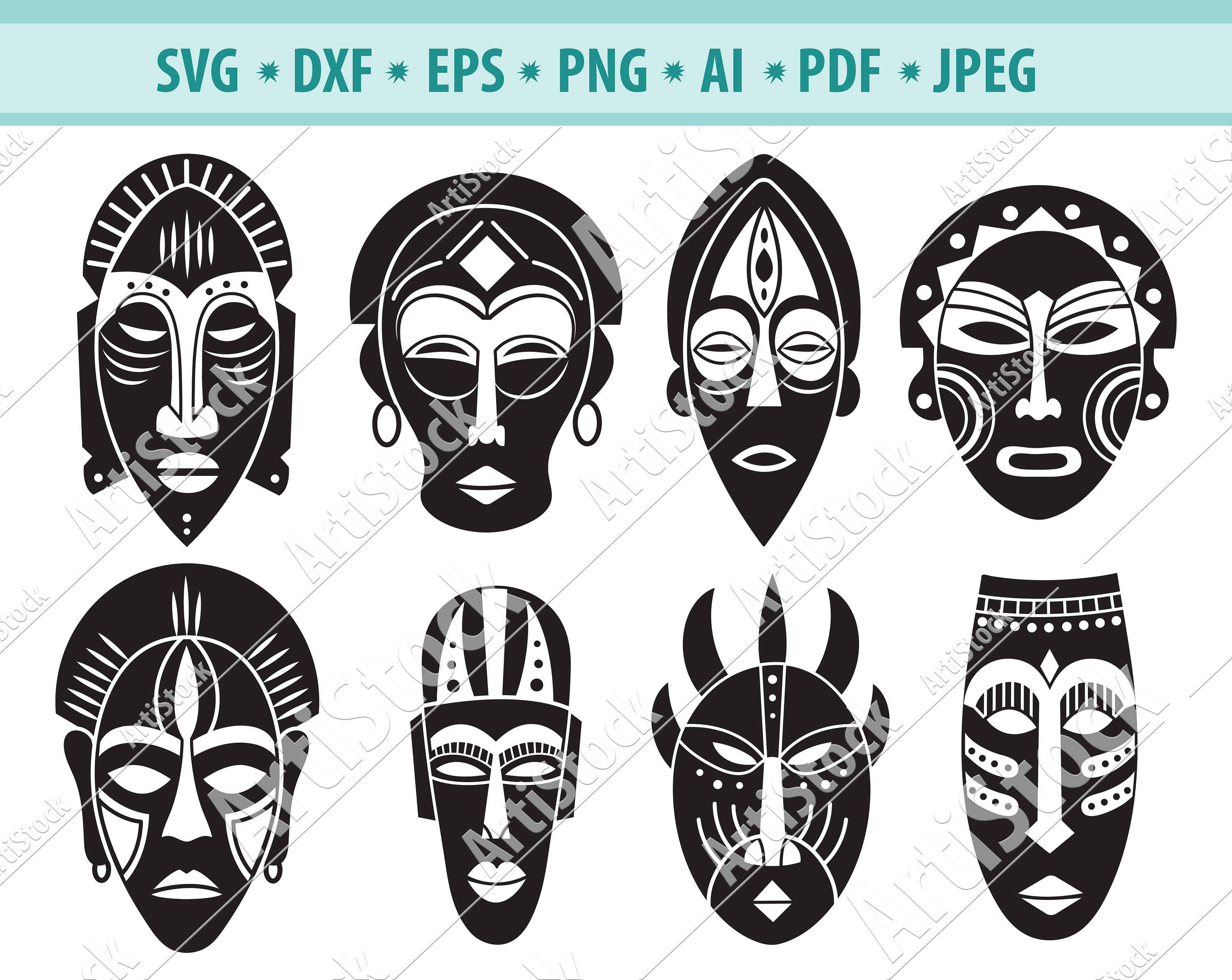 middelalderlig værktøj vegne Buy African Tribal Masks SVG Aztec Masks SVG Files for Cricut Online in  India - Etsy