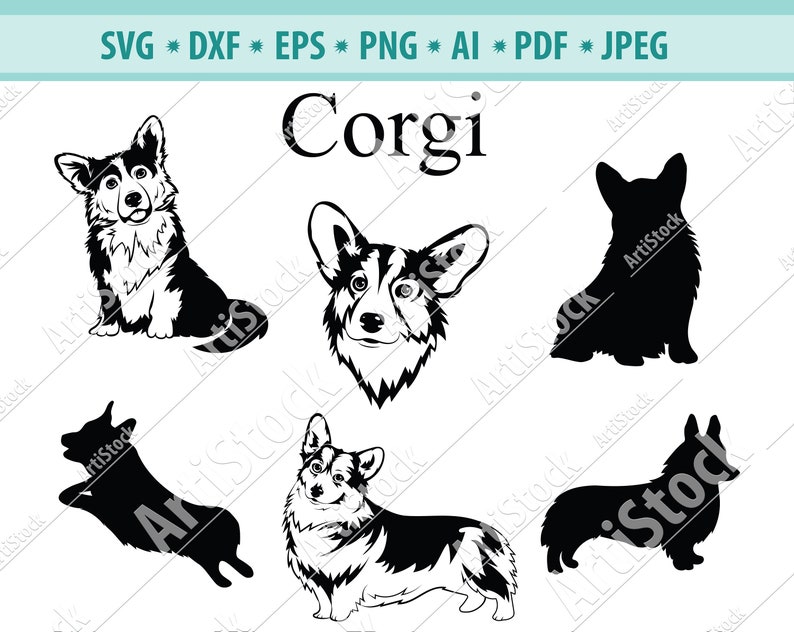 Download Corgi SVG Corgi Silhouette SVG Dog SVG Digital Cutting | Etsy