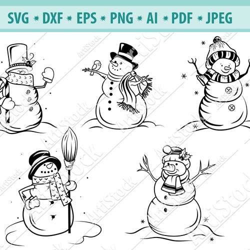 Snowman Family SVG Cut Files for Cricut Christmas Svg Hand - Etsy