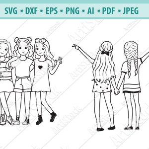 Mejores amigos Svg, Día de la Amistad, Besties Svg, Mejores novias Svg, Amigos para siempre Svg, Amistad femenina Svg, SVG archivos cortados, Bff Svg, Eps