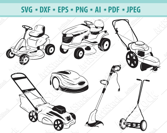 Lawn Mower SVG Bundle Landscaping Cutting Files Svg Cut File Lawn Mower Cut File For Cricut Svg Clipart Eps Png Jpg Svg AB02051