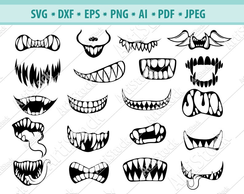 Download Face mask Svg Creepy mask Svg Mouth Skull Svg Venom Mouth | Etsy