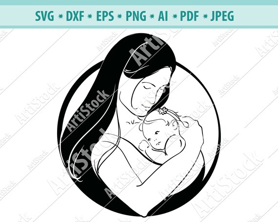 Download Mother And Child Mother Child Svg Cutout Files For Cricut Svg Silhouette Studio File Cut Out Stencil Decal Logo Svgs Fantasy Decoration