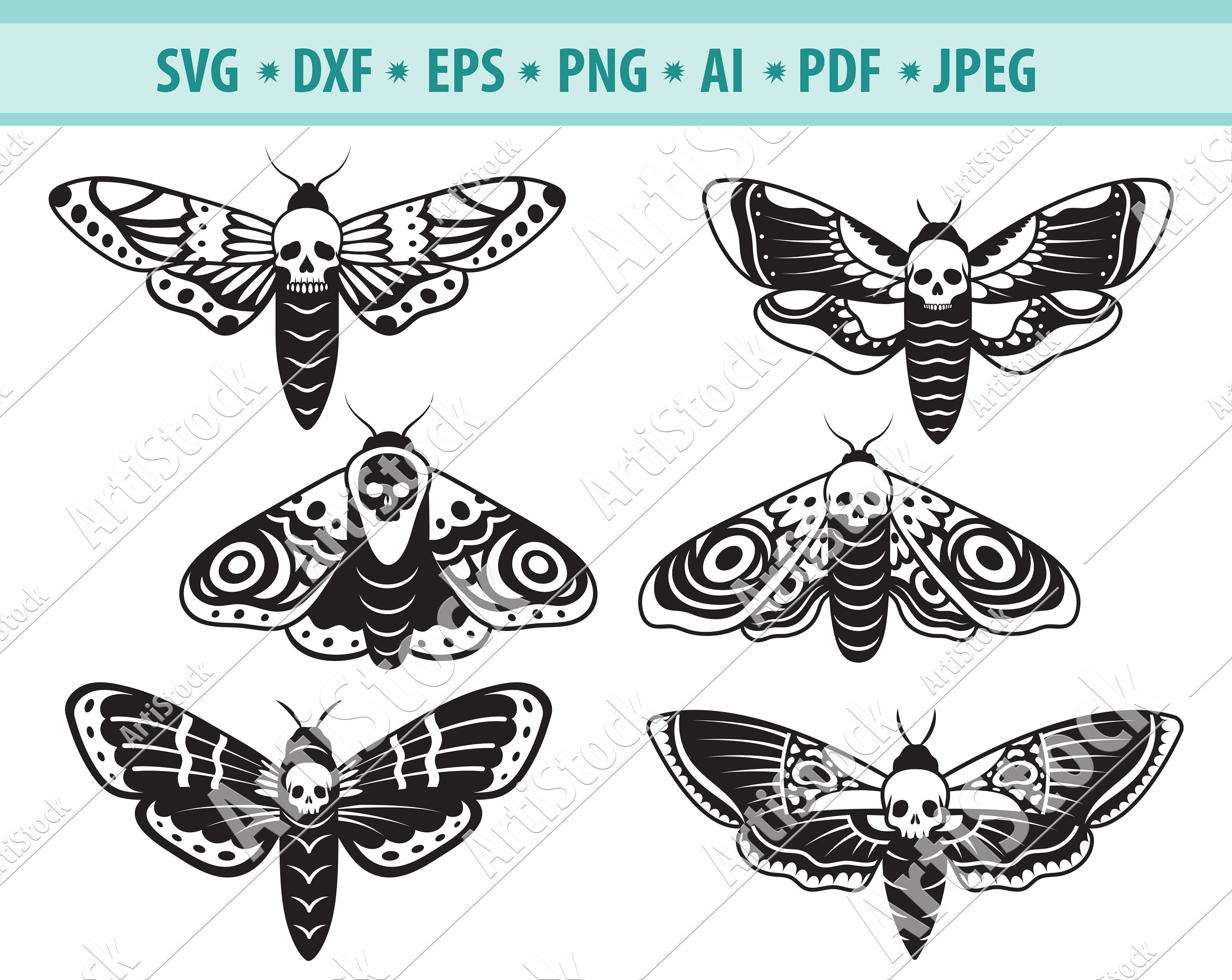 Art & Collectibles Drawing & Illustration planner Digital Download Moth ...