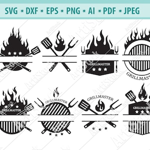 Bbq SVG Bundle, Grill Master Svg, Grill Monogram Svg, Bbq Party Svg, Grill Svg, Fathers day Svg, Steak Grill Svg, Fire grill Svg, Silhouette
