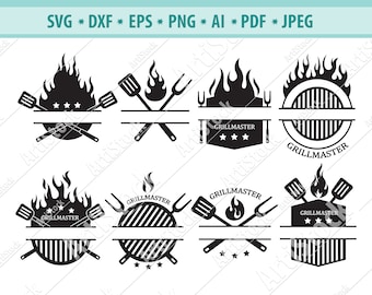 Bbq SVG Bundle, Grill Master Svg, Grill Monogram Svg, Bbq Party Svg, Grill Svg, Fathers day Svg, Steak Grill Svg, Fire grill Svg, Silhouette