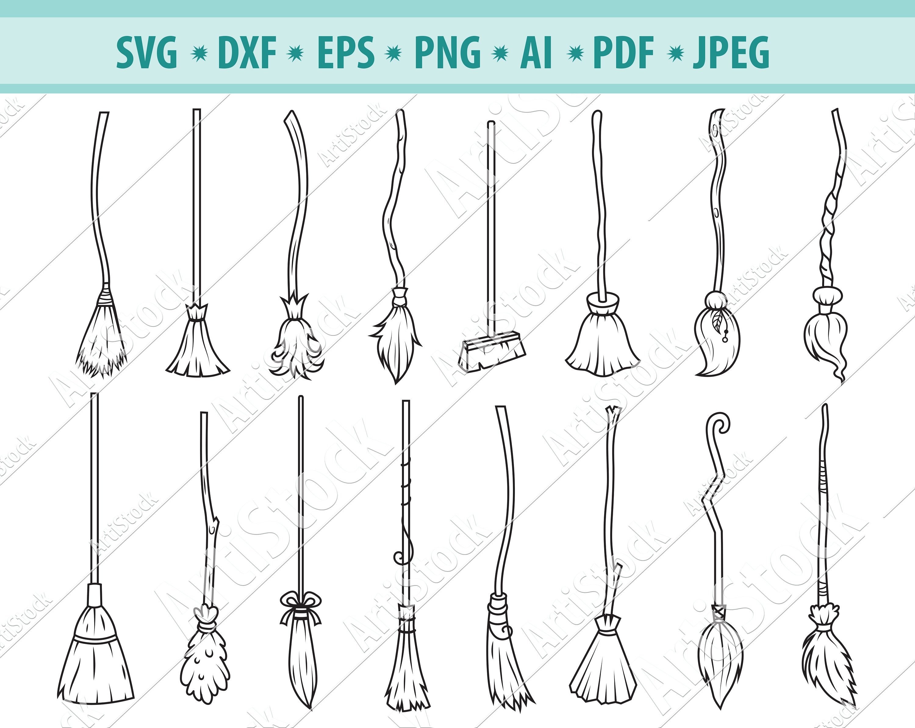 Broomstick SVG Brooms Svg Witches Broom Svg Broomstick | Etsy