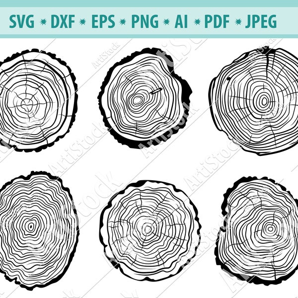 Tree Slice Slab , Trunk Stump Svg, Lumber svg, Lumberjack Cutting file, Logs Chop Svg, Forest Svg, Files for Cricut, Tree Svg, EPS , PNG,Dxf
