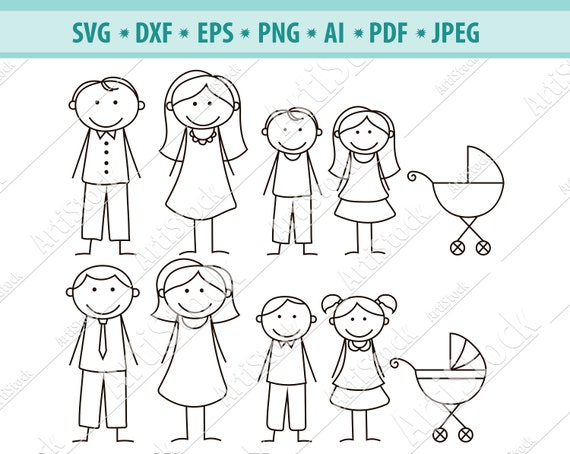 Stick Family Svg Bundle Stick Family Cut Files Stick Family Etsy